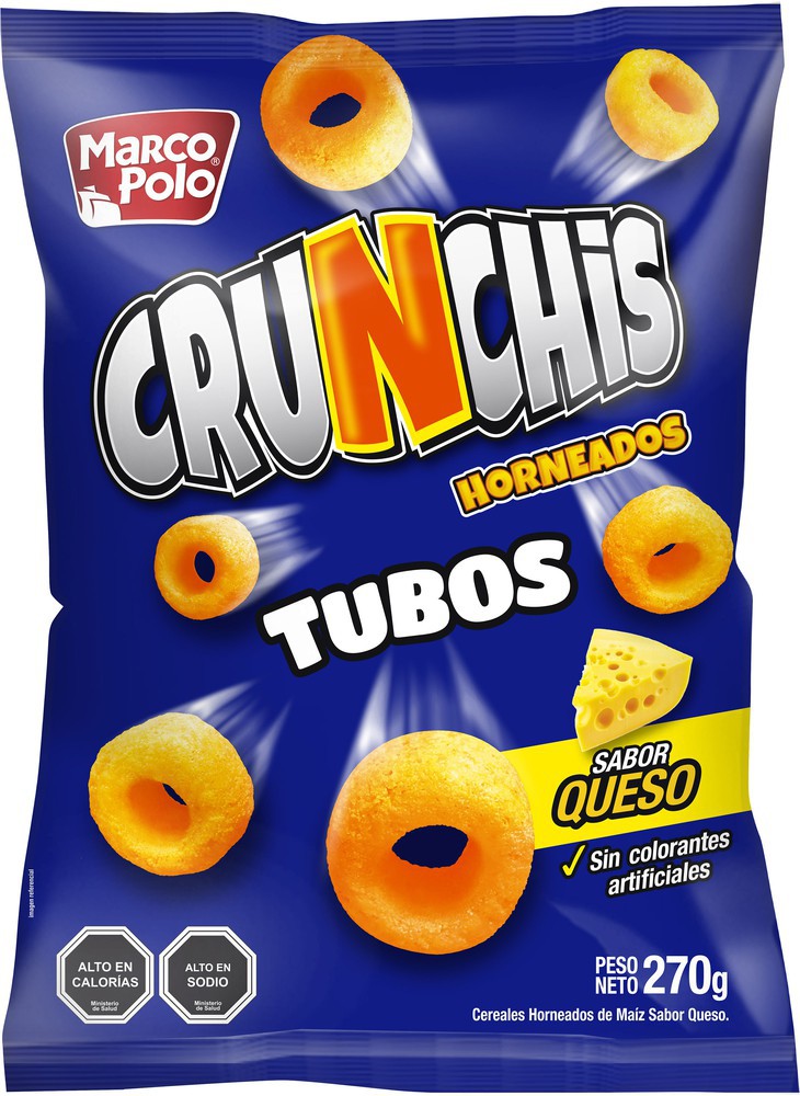 Crunchis Tubos Sabor Queso 270g