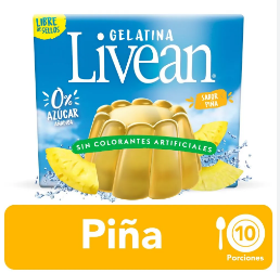 Livean Gelatina Sabor Piña 